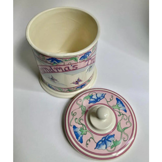 Cream 1986 Lillian Vernon "Grandma's Treats" Lidded Ceramic Jar For Sale - Image 8 of 12