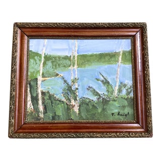Contemporary Original Stephen Heigh Landscape Painting in Vintage Frame For Sale
