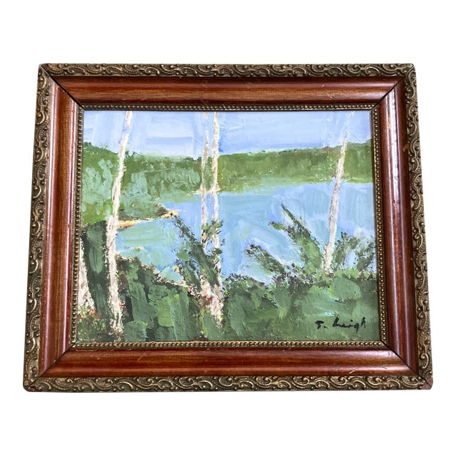 Contemporary Original Stephen Heigh Landscape Painting in Vintage Frame For Sale