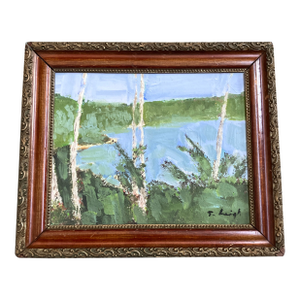 Contemporary Original Stephen Heigh Landscape Painting in Vintage Frame