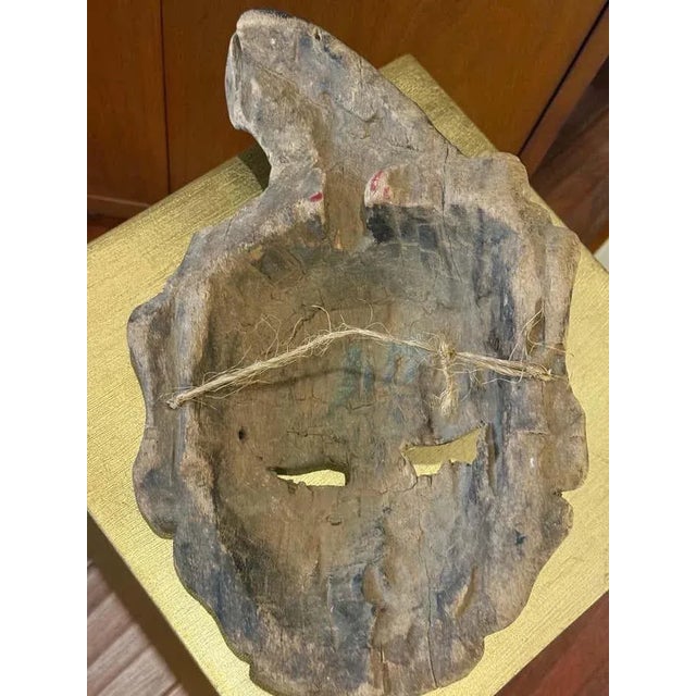 Wood Southeast Asian Folk Art Wooden Mask For Sale - Image 7 of 8