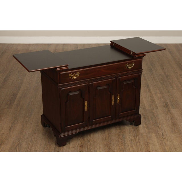 Wood Ethan Allen Georgian Style Cherry Top Server For Sale - Image 7 of 12