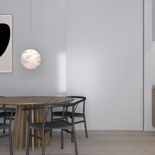 Moon 32 Pendant Lamp by United Alabaster For Sale - Image 10 of 14