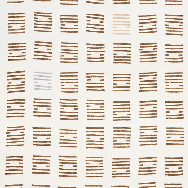 Sample - Schumacher X Caroline Z Hurley Tiasquam Fabric in Teak For Sale