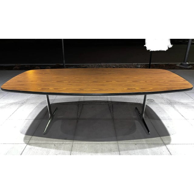Coffee Early Walnut Writing Desk by George Nelson 96” For Sale - Image 8 of 12