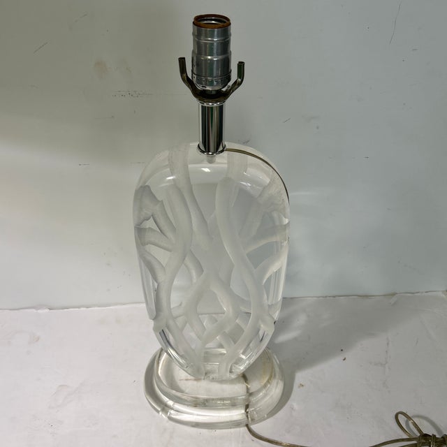 Mid-Century Modern 1970s Lucite Lamp Signed Van Teal For Sale - Image 3 of 7