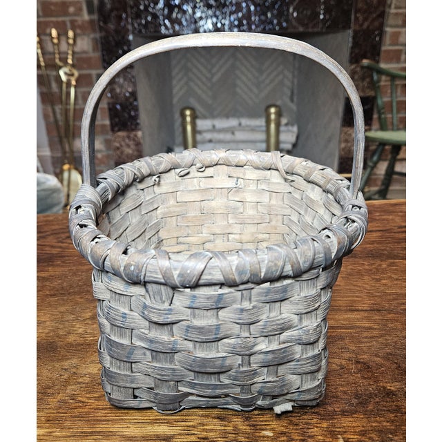 Early 20 Th C. "Porcupine Twist" Berry Basket For Sale - Image 11 of 17