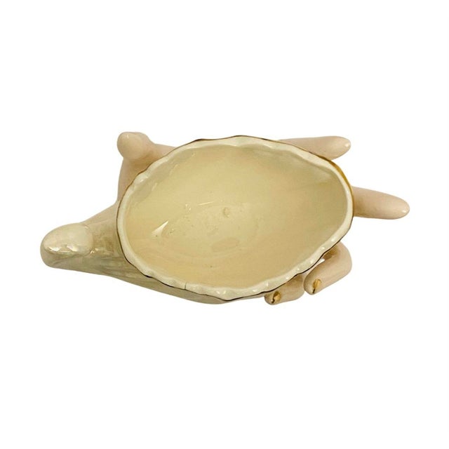 1940s Art Deco 1940’s Ucagco Iridescent Hand Vase With Shell Made in Japan Vintage. For Sale - Image 5 of 6