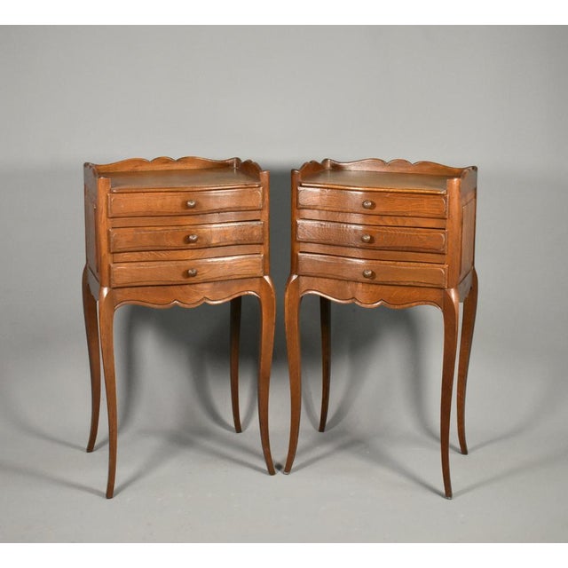 Vintage French Oak Bedside Tables, 1950s, Set of 2 For Sale - Image 16 of 16