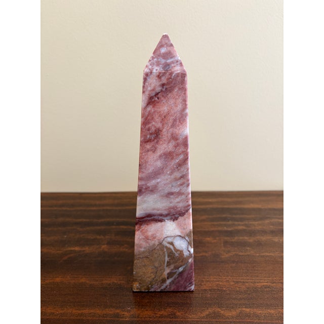 Neoclassical Solid Marble Red and Brown Obelisk For Sale In South Bend - Image 6 of 9