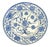 Chinese Blue & White Lotus Motif Porcelain Charger For Sale