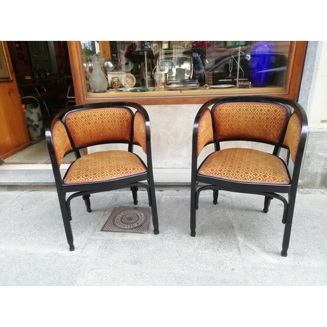 Modern Model 716 Armchairs by Gustav Siegel for J. & J. Kohn, Austria, 1914, Set of 2 For Sale - Image 3 of 18