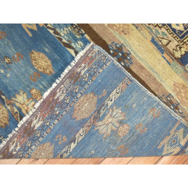 Eclectic Green Denim Blue Sampler Rug, 20th Century For Sale - Image 4 of 6