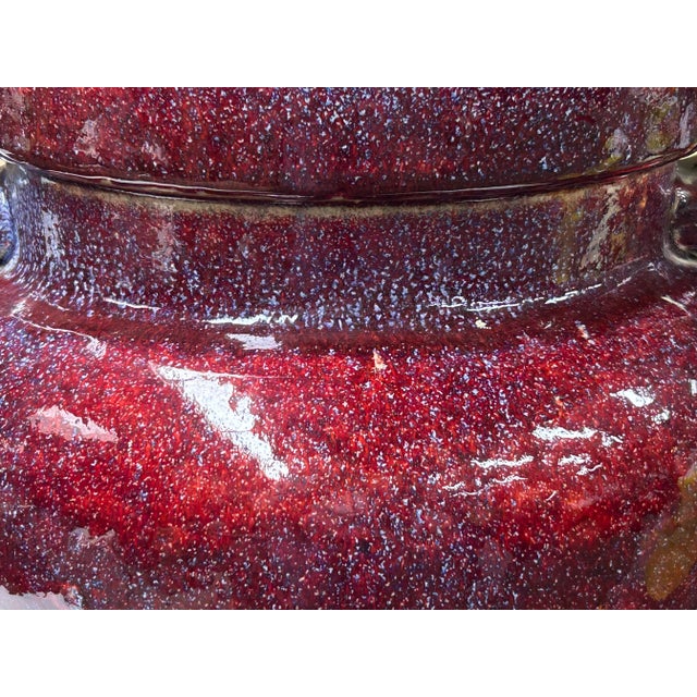 Orient Flame Oxblood Red Tri-Leg Ding Shape Ceramic Vase Container For Sale - Image 10 of 10
