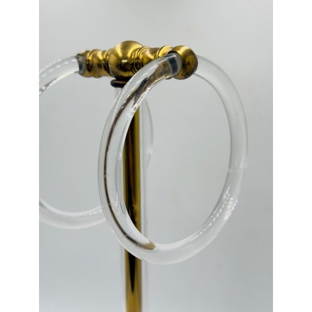 1980s Vintage Brass & Lucite Towel Rack For Sale - Image 5 of 5