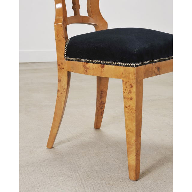Early 20th Century Set of Twelve Viennese Biedermeier Style Burlwood Dining Chairs For Sale - Image 5 of 18