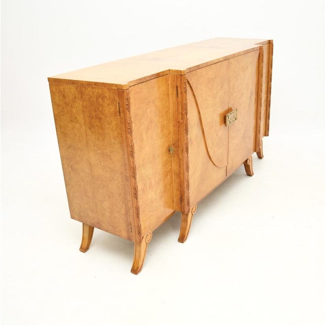 1920s Art Deco Burr Walnut Sideboard attributed to Hille, 1920s For Sale - Image 5 of 16