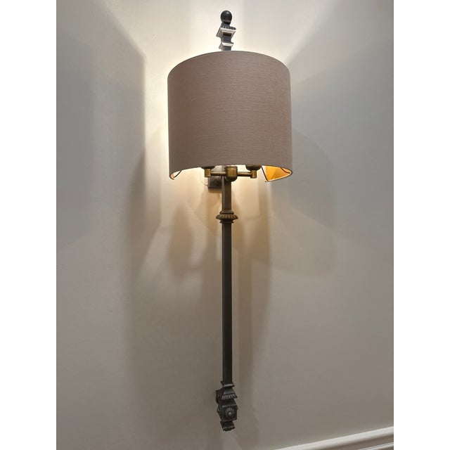 4 Restoration Hardware Lorraine Architectural Railing Sconce For Sale - Image 11 of 18