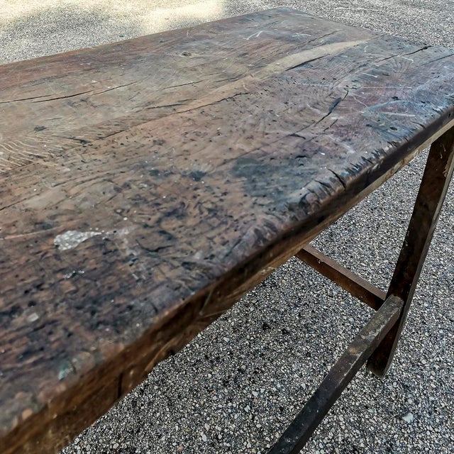 Antique Italian Rustic Country Table in Oak, 1900s For Sale - Image 6 of 12