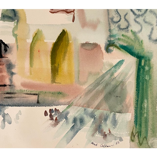 MCM painting on paper by artist Robert Colborne (1931-2002) of New York. Signed and dated lower right, estate stamp on the...