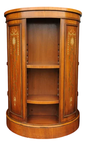 Regency Revolving Drum Bookcase with Floral Motiffs by Robert Adams