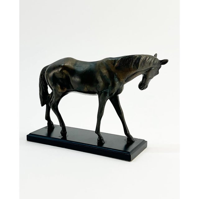 1970s 70's Vintage Cast Bronze Horse Sculpture For Sale - Image 5 of 12