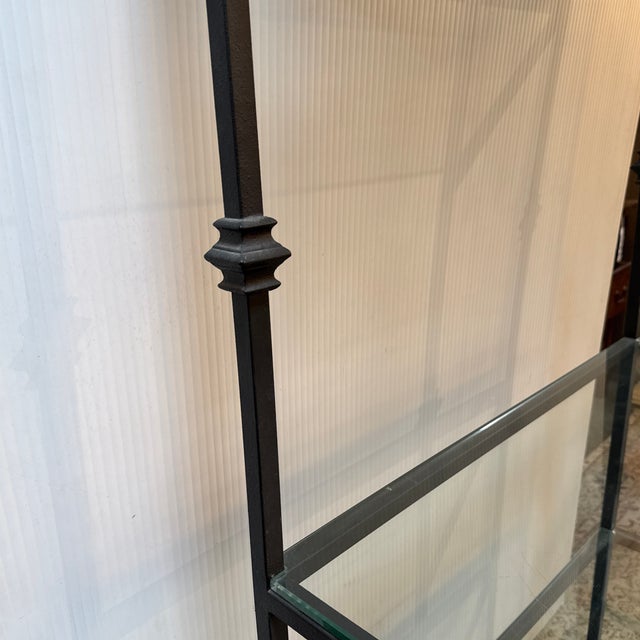 Towering Metal + Glass Etagere For Sale - Image 10 of 12