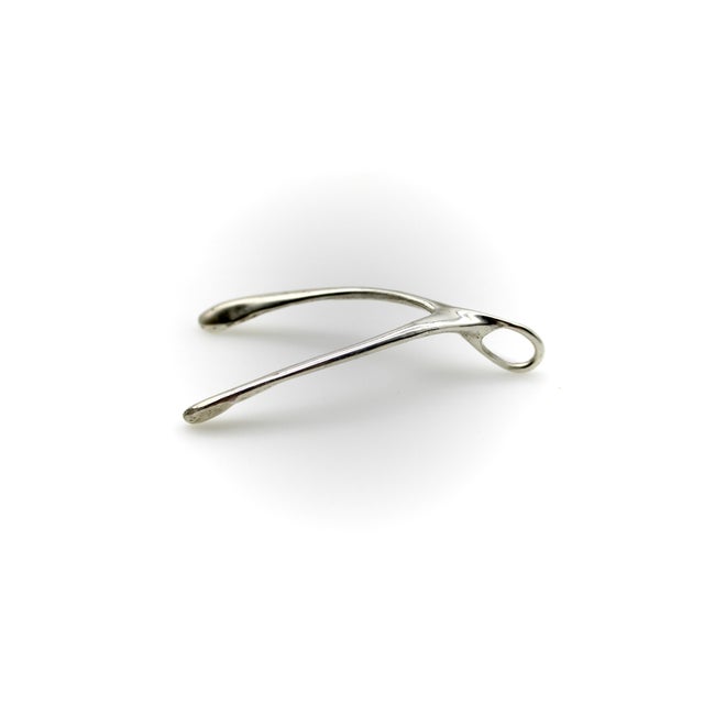 Vintage 14k Gold Make a Wish Wishbone Pendant For Sale - Image 4 of 9