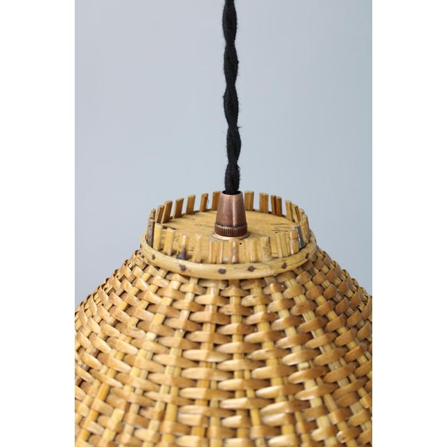 Adjustable Oak and Wicker Wall Lamp, Czechoslovakia, 1970s For Sale - Image 6 of 12