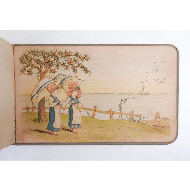 Tan Late 19th Century Kate Greenaway Style Illustrated Autograph Book Album For Sale - Image 8 of 11