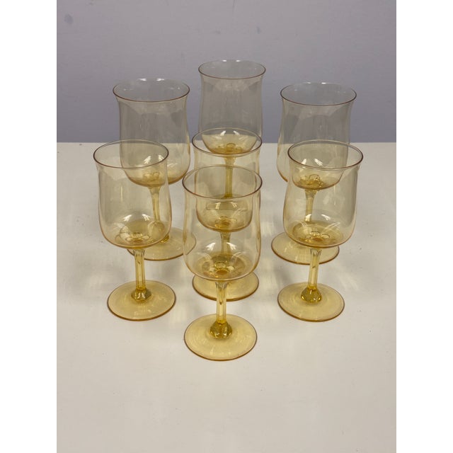 Lenox Lenox Vintage 1970's Gold Mist Water Goblets, Set of Seven For Sale - Image 4 of 12