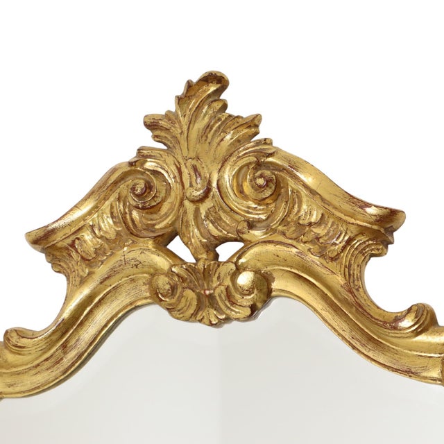 Gold Large Baroque Crested Mirror in Gold Leaf from Deknudt, 1950s For Sale - Image 8 of 18