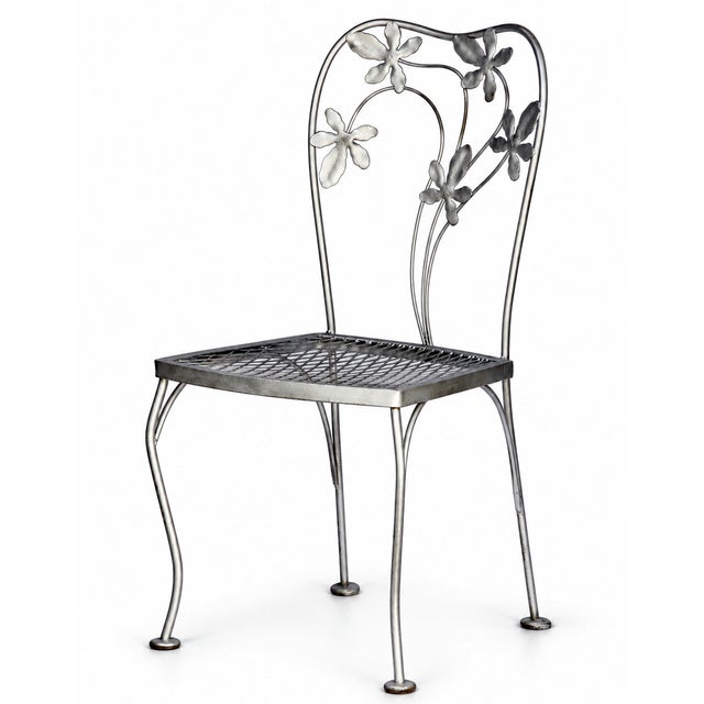 1920's Silver Floral Backs, Set of 3 For Sale In Los Angeles - Image 6 of 15