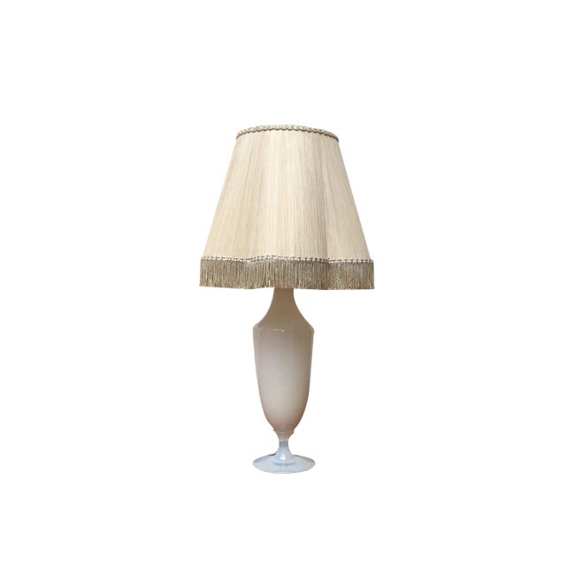 Mid-Century French Opaline Glass Table Lamp from Sevres, 1960s For Sale