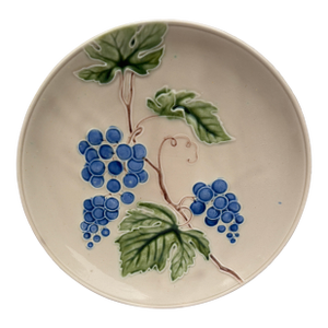 Large German Majolica Grapes Platter Circa 1920