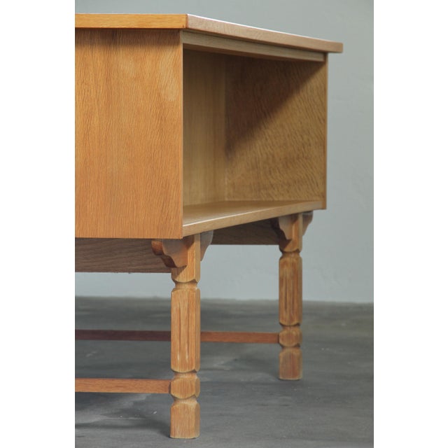 Vintage Danish Brutalist Oak Desk by Henning Kjærnulf, 1960s For Sale - Image 10 of 18