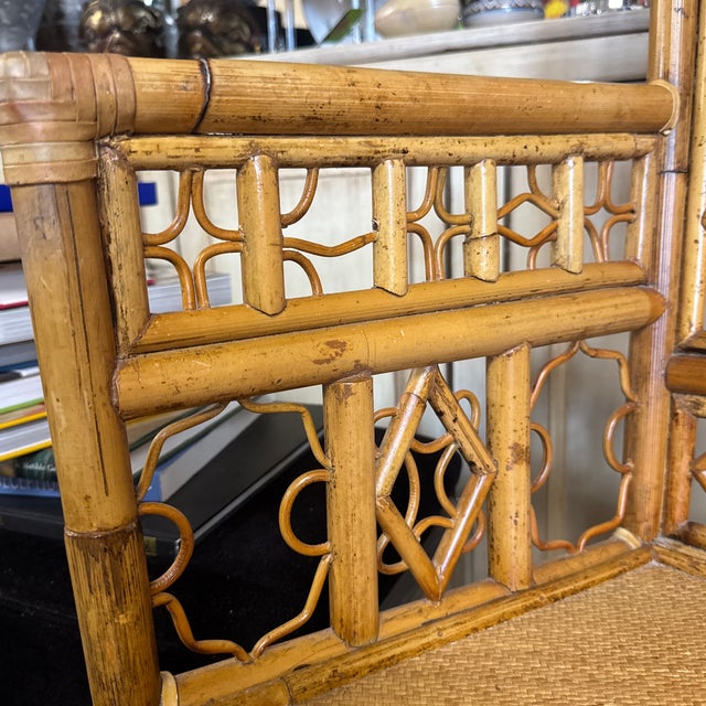 Vintage Boho Coastal Bamboo Arm Dining Chairs - A Pair For Sale - Image 12 of 12
