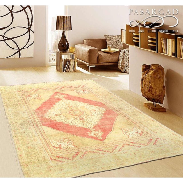 Pasargad DC Vintage Turkish Oushak Rug For Sale - Image 4 of 4