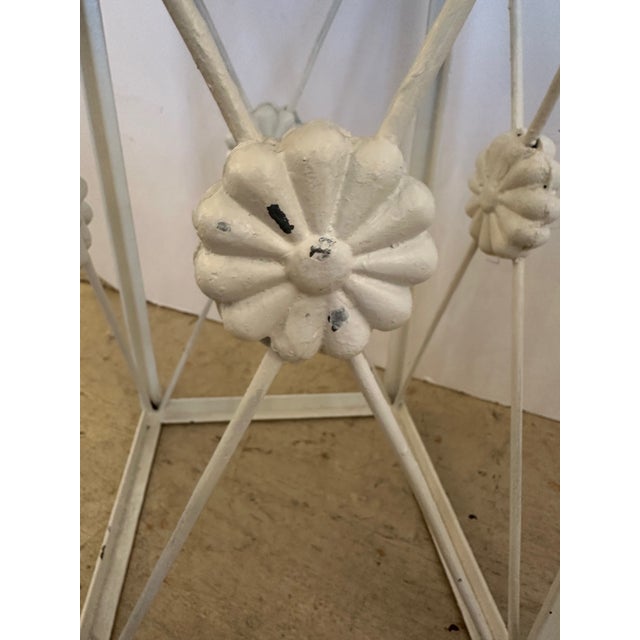 White Hollywood Regency Black and White End Tables With Metal and Granite -a Pair For Sale - Image 8 of 9