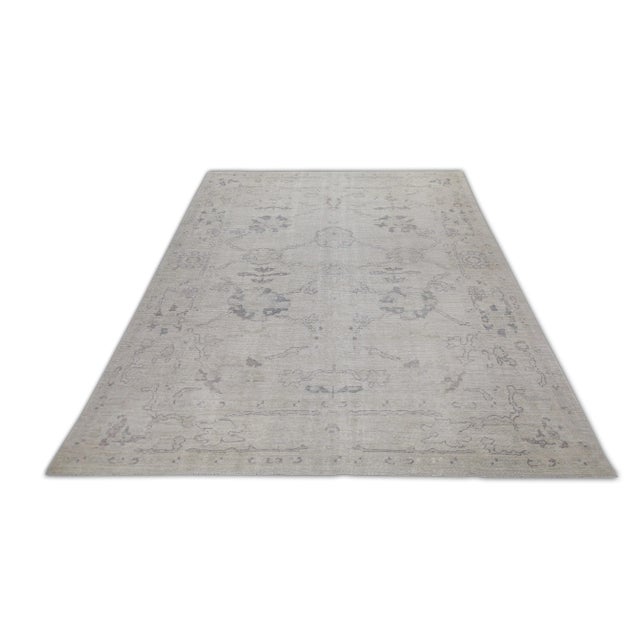 Early 21st Century Gray & Beige Handwoven Turkish Oushak Rug 8'3" X 10'9" For Sale In Houston - Image 6 of 7