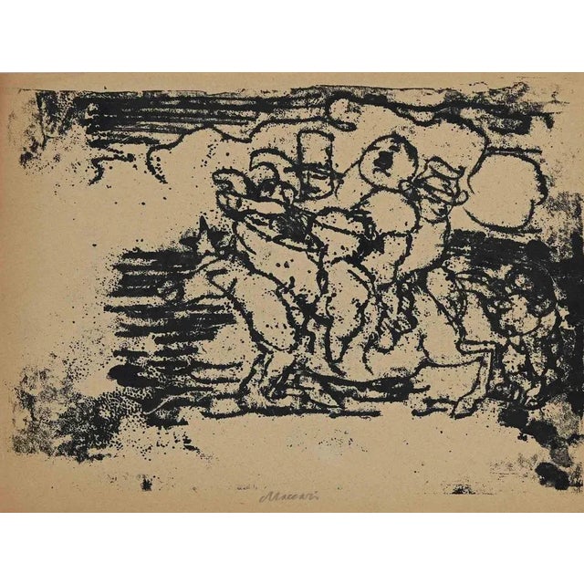 Mino Maccari, Figures, Original Drawing, Mid-20th Century For Sale - Image 3 of 3