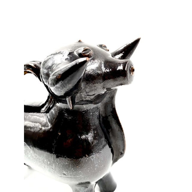 1970s French Mediterranean Style Bull Shaped Jug Sculpture For Sale - Image 11 of 13