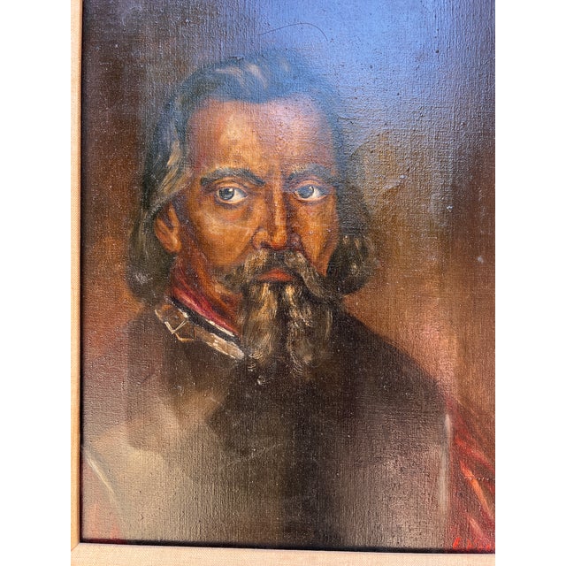 Late 20th Century Late 20th Century Ernest Burnett Hood, British Artist, Oil on Canvas Painting, Portrait For Sale - Image 5 of 10