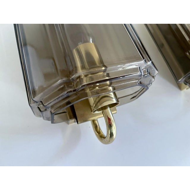 Metal Vintage Glass Sconces from Limburg, 1970s, Set of 2 For Sale - Image 7 of 15