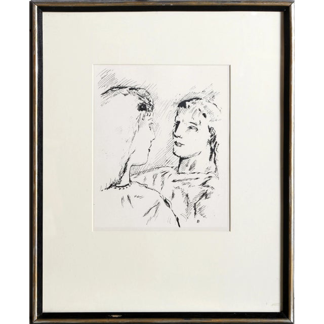 The Confrontation Pierre Bonnard Size: x Framed size: 21.5 x 17.5 inches Lithograph, signed 'PB' in the plate