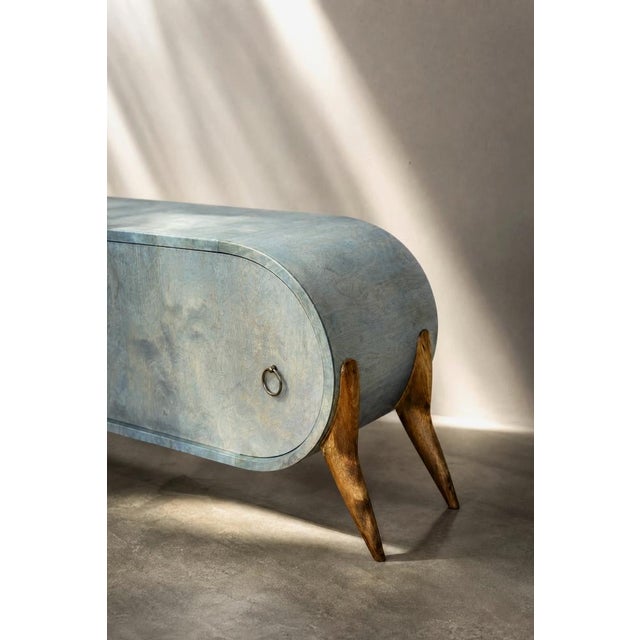 1960s Mid-Century Modern Italian Turquoise Streamline Wood Sideboard, 1960s For Sale - Image 5 of 18