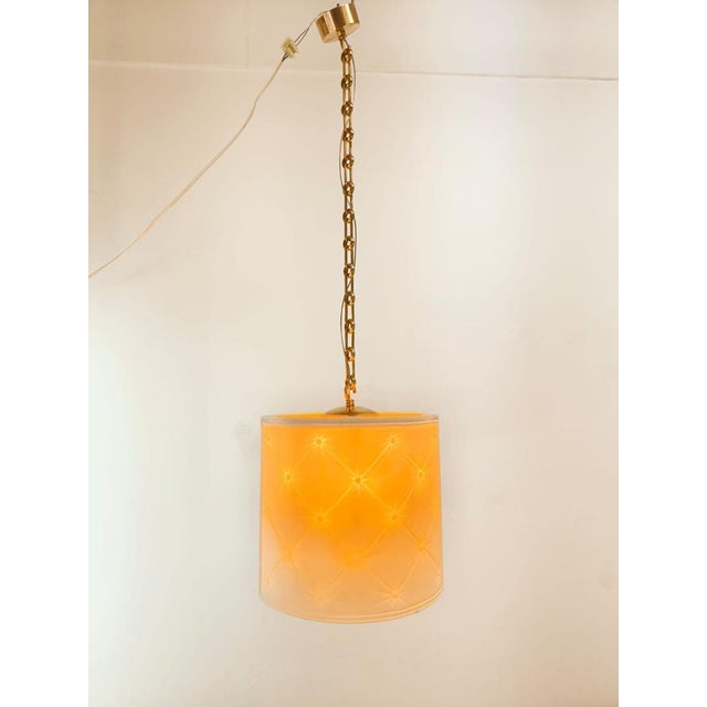 Mid-Century Modern Gold Brass Pendant Lamp For Sale - Image 3 of 18