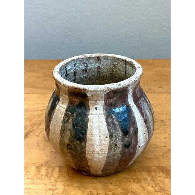 Vintage Striped Studio Pottery Vase For Sale - Image 4 of 16