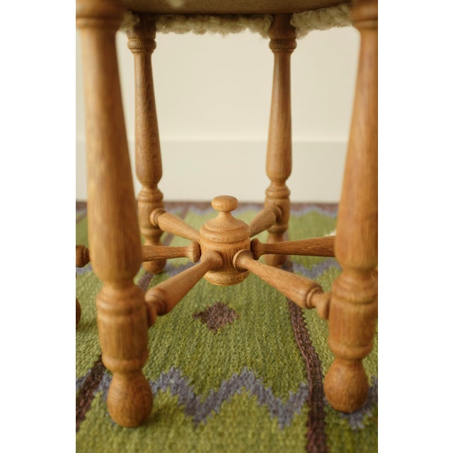 1950s 1950s Scandinavian Modern Sheepskin Stool For Sale - Image 5 of 6
