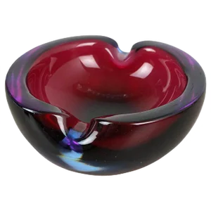 Large Murano Glass Multi-Color Bowl Element Shell Ashtray, Italy, 1970s